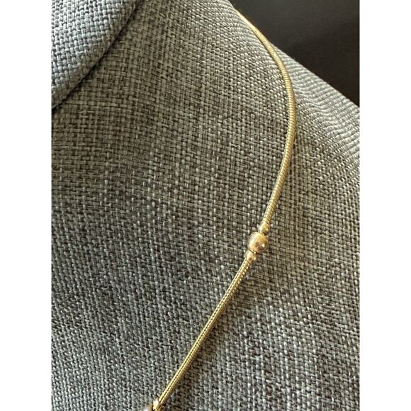 Vintage Revlon Necklace Gold Tone Beaded Minimalist Choker Stackable Capsule 18” - Picture 4 of 7